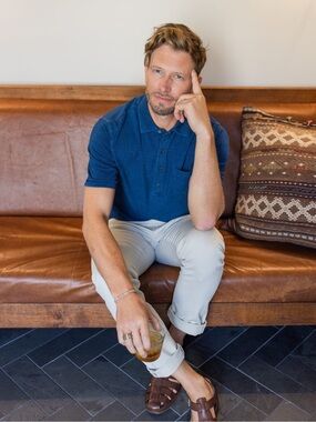 Oobe Brand- Avedon Indigo Pocket Polo